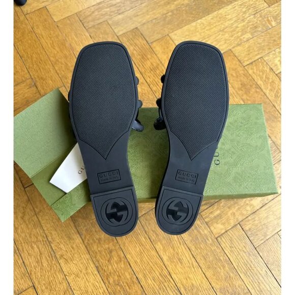 Gucci Women's Black Marmont Rubber Slides US 9 - New - Picture 5 of 5